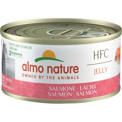 Almo Nature 6х70г HFC Natural Almo Nature, консервирана храна за котки - сьомга в желе