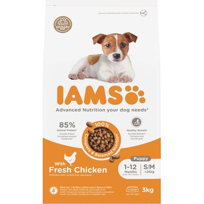 Iams Advanced Nutrition Puppy Small / Medium Breed Chicken 2 x 3 kg