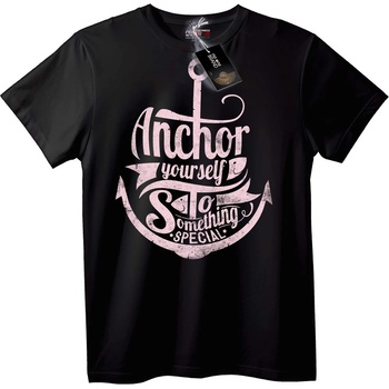 NOONEBRAND Тениска Закотви се към Нещо Специално - 7XL, Black