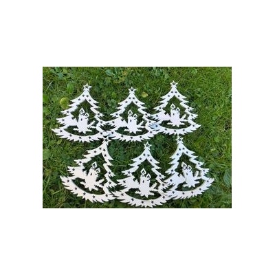 Dejwis Vianočná drevená ozdoba-stromček 5 - 10 cm 3967
