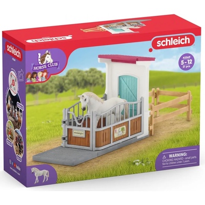 Schleich Игрален комплект Schleich Horse Club - Открит бокс за коне (42569-51817)