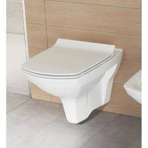Cersanit Тоалетна чиния Cersanit Carina New Clean On с тънък капак и плавно затваряне (K701-135)