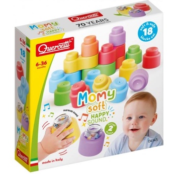 Quercetti Momy Soft Happy Sound - меки кубчета + 2 звукови кубчета - 18 бр (QUE_04145)