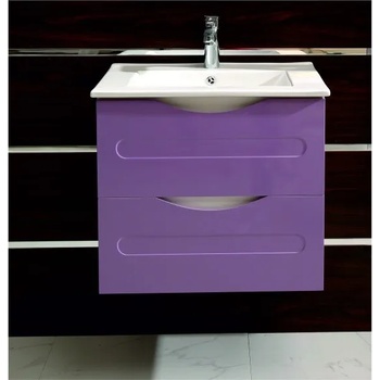 Inter Ceramic Конзолен PVC шкаф ICP 6093 Purple "ЕВАН"с умивалник, 60x46x54см (6093P)