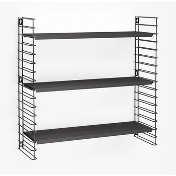 Metaltex Рафт на 3 нива с черни рафтове , ширина 70 см Libro - Metaltex (377603 006)