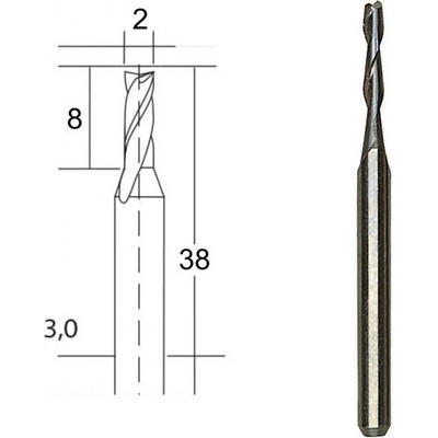 Proxxon 28759 - Tvrdokovová spirálová fréza pr. 2,0 mm