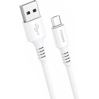 Foneng Кабел Foneng X85, USB към Micro-USB, 3A, Quick Charge, 1m, бял (X85 Micro)