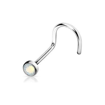 Šperky4U zahnutý piercing do nosu opalit N01046-WH
