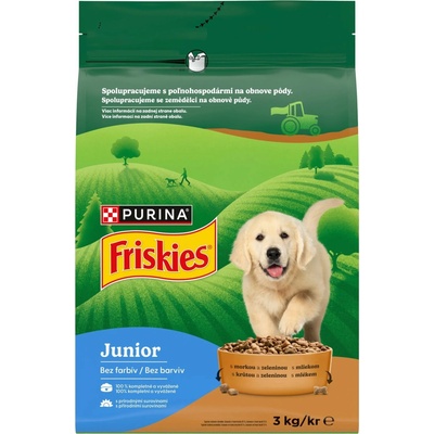 Friskies Junior morka s mliekom zelenina 3 kg