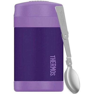 Thermos na jídlo se skládací lžící 470 ml černá