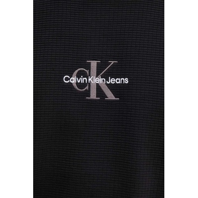 Calvin Klein Jeans Памучна тениска Calvin Klein Jeans в черно с апликация J30J325645 (J30J325645)