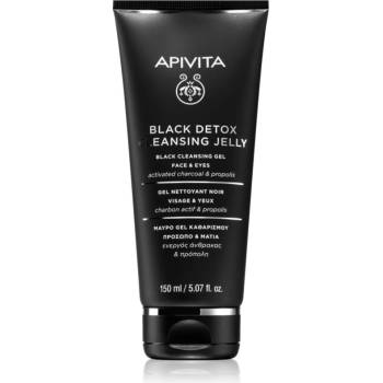 APIVITA Cleansing Black Detox Cleansing Gel почистващ гел с активен въглен за лице и очи 150ml