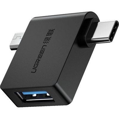 Adaptér Ugreen 30453 Micro USB+ USB-C na USB 3.0 OTG čierny