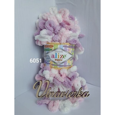 Alize Puffy Color 6051 bielo, ružovo, fialový melír