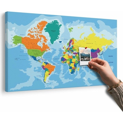 Obraz na korku farebná mapa sveta