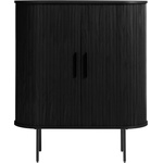 Unique Furniture Черно шкафче от декор от дъб с плъзгащи се врати 100x118 cm Nola - Unique Furniture (46244644)