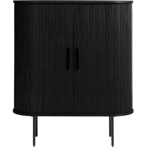 Unique Furniture Черно шкафче от декор от дъб с плъзгащи се врати 100x118 cm Nola - Unique Furniture (46244644)