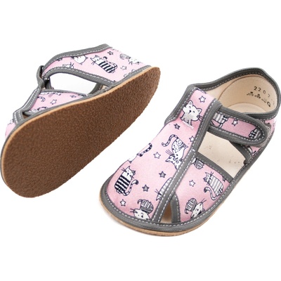 Baby Bare Shoes SLIPPERS PINK CAT