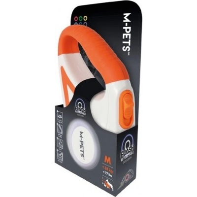 Mpets Flash - Автоматичен повод за куче с фенерче и LED светлини, оранжев, размер М - дължина 5 м, за кучета 35 кг, Белгия - 10839499