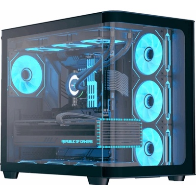 Кутия AeroCool P500C-G-BK-v1, ATX/mATX/Mini-ITX, 2x USB 3.0, 3x 120mm вентилатора A-RGB, с прозорец, черна, без захранване (ACCM-PN01043.11)