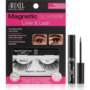 Ardell Magnetic Faux Mink 811 With Liner изкуствени мигли с магнитна очна линия за жени 1 бр