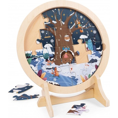 Hape Дървен пъзел HaPe International - 4 сезона, с поставка (H1653)