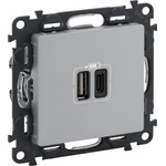 Legrand valena life Р-КА 2xusb ТИП a+c 5v 15w АЛ (753306l)