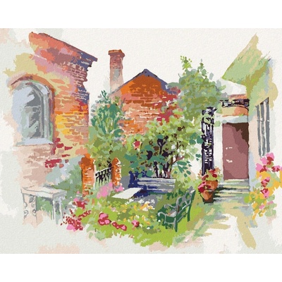 zuty Malování Podle Čísel Evropská Krajina S Domy A Květinami 80 x 100 Cm Plátno Rám 8596530085997