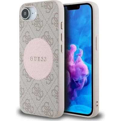 GUESS Калъф Guess 4G Circle Classic Logo MagSafe за iPhone 16e - розов (3666339454067)