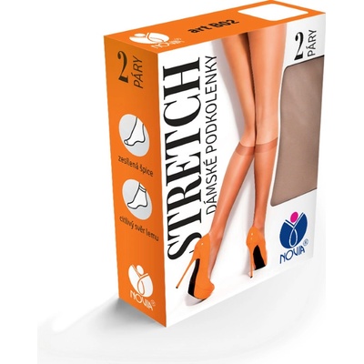 Novia dámské podkolenky Stretch 2 páry hnědá