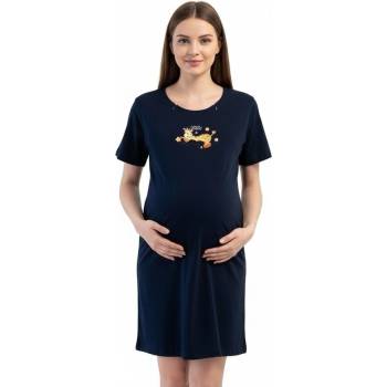 Тъмносиня нощница за кърмачки с жирафче