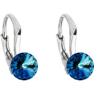 Pavona visací s krystaly Swarovski modré kulaté 31230.5 bermuda blue