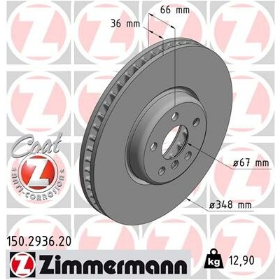 Brzdový kotúč ZIMMERMANN 150.2936.20 (150293620)