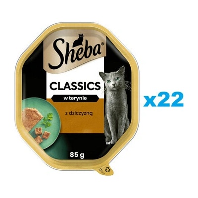 Sheba Classics kompletné mokré krmivo pre dospelé mačky s divinou v terine 22x85 g