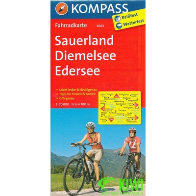 Kompass Fahrradkarte Sauerland Diemelsee Edersee