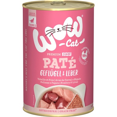 WOW Cat Junior hydinové mäso a pečeň 6 x 400 g