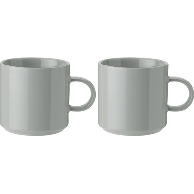 Stelton Šálka na kávu svetlo šedá kamenina 2 x 200 ml