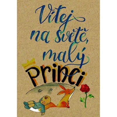 Baloušek BeBechy - přání Princ, A6, kraftový papír