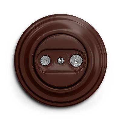 - Ретро абонатна розетка TV+R (крайна) с рамка, кафява (KA0034H)