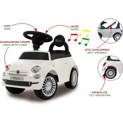 Jamara Ride Fiat 500 bílé