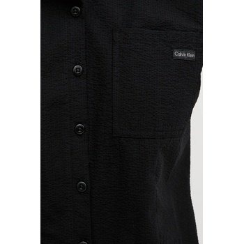 Calvin Klein Детска памучна рокля Calvin Klein Jeans в черно къса със стандартна кройка J20J225299 (J20J225299)