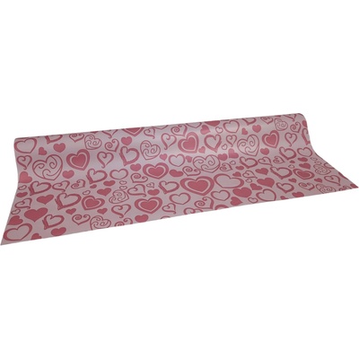 Floristická fólie 50cm x 9,1m - serc-duo 5\7-PUDROVÁ