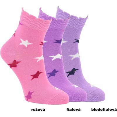 Dívčí ponožky S hvězdičkami růžová