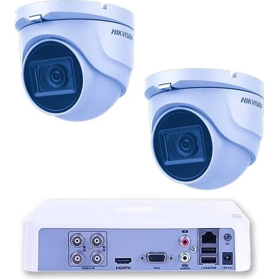 HIKVISION Комплект 2 Камери 5MP Аудио AoC 30m IR Turret DVR AcuSense (ZK22130E)