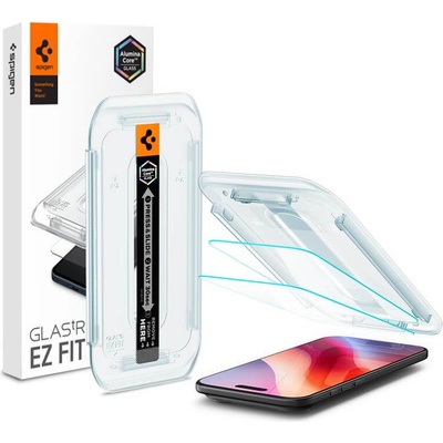 2 броя стъклени защитни покрития за дисплея на iPhone 17 Air - Spigen Glas. tR EZ Fit Tempered Glass 2 Pack (прозрачен)