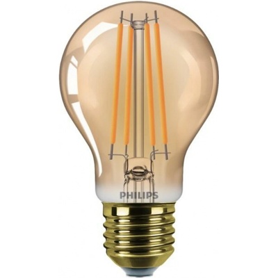 Philips Vintage LED filament žárovka E27 A60 7W 40W 470lm 1800K nestmívatelná, zlatá