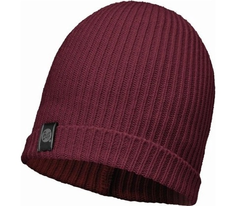 Buff knitted Hat Basic Wine