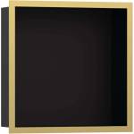 Hansgrohe XtraStoris Individual - Ниша за вграждане в стена с дизайнерска рамка, 30x30x10 см, матово черно/полиран златен вид 56098990 (56098990)