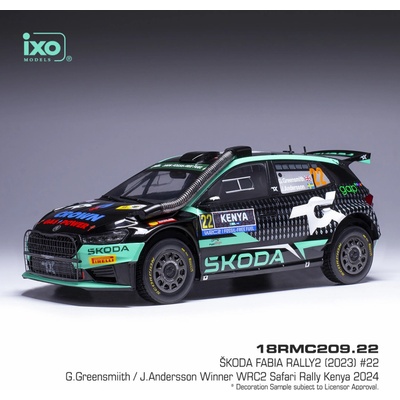IXO Škoda Fabia Rally2 Safari Rally Kenya 2024 22 Greensmith Andersson 1:18