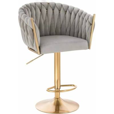 LuxuryForm Design Norden Velur na zlatom tanieri svetlo šedá